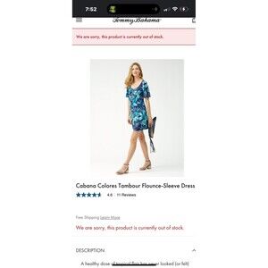 TOMMY BAHAMA S Cabana Pullover Blue Palms Vibrant Dress